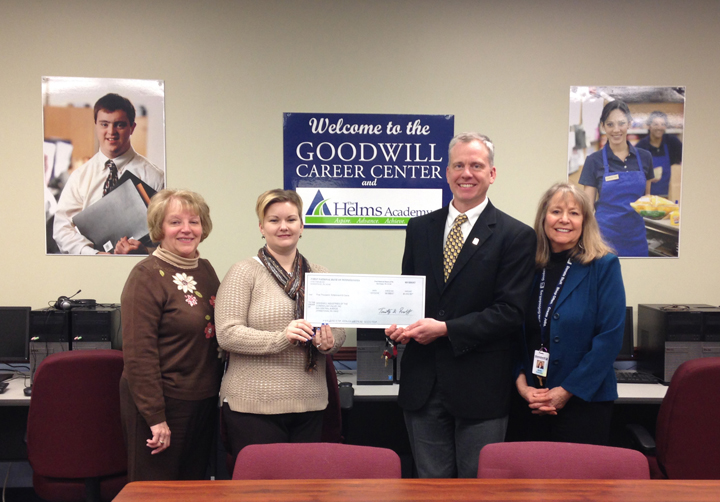 Mary Lou Gelles, FNB’s Moxham Branch Manager; Krystal L. Hunter, FNB’s Downtown Branch Manager; Bradley R, Burger, Goodwill’s President/CEO; and Ann Torledsky, Goodwill’s Vice-President of Workforce Development. 